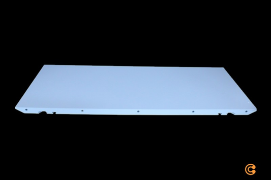 Innfelld spjaldplata frá Andersen Furniture, B-flokks, fyrir útdraganlegt borð DK10, úr plasti. Sjá texta/mynd.