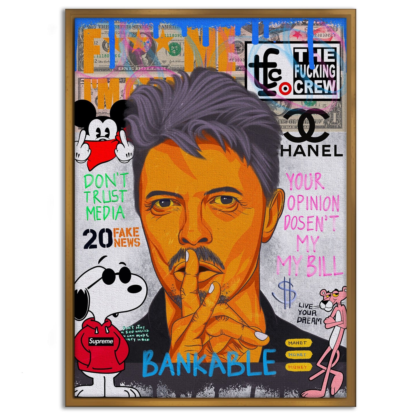 Andy Bowie - Leinwandbild Pop Art