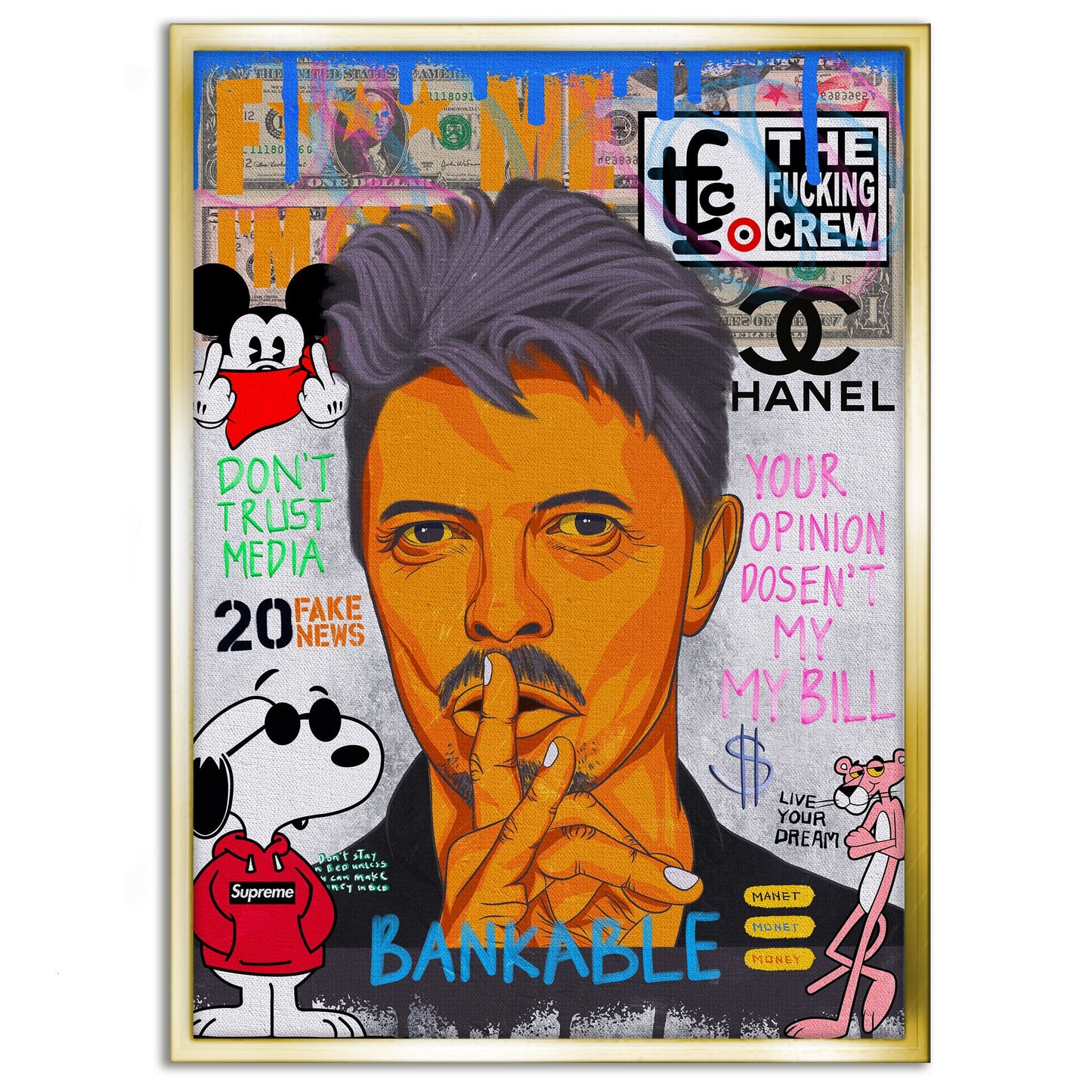 Andy Bowie - Leinwandbild Pop Art