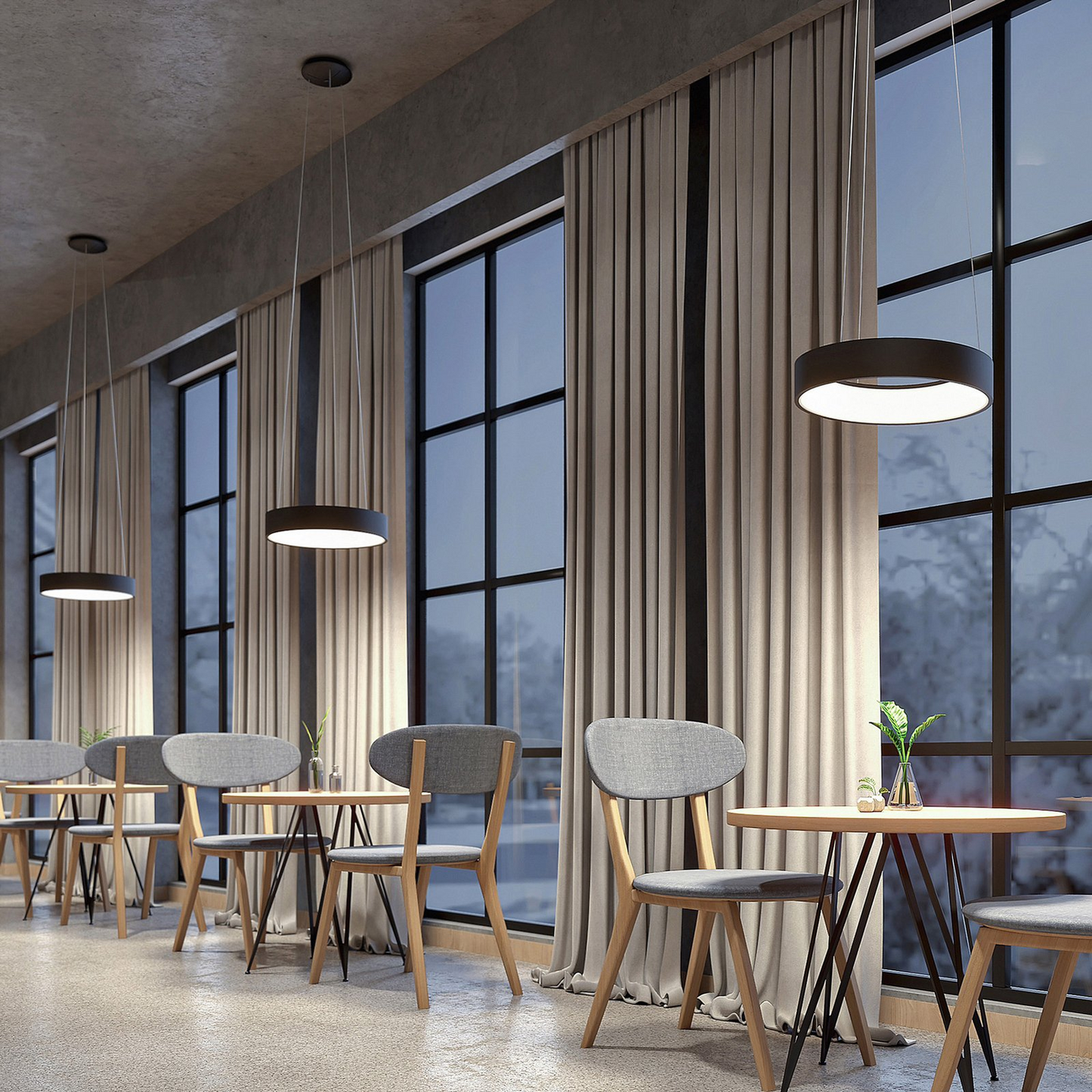 B-flokks Arcchio Aleksi LED hengiljós, loftlampi, ø45 cm kringlótt 