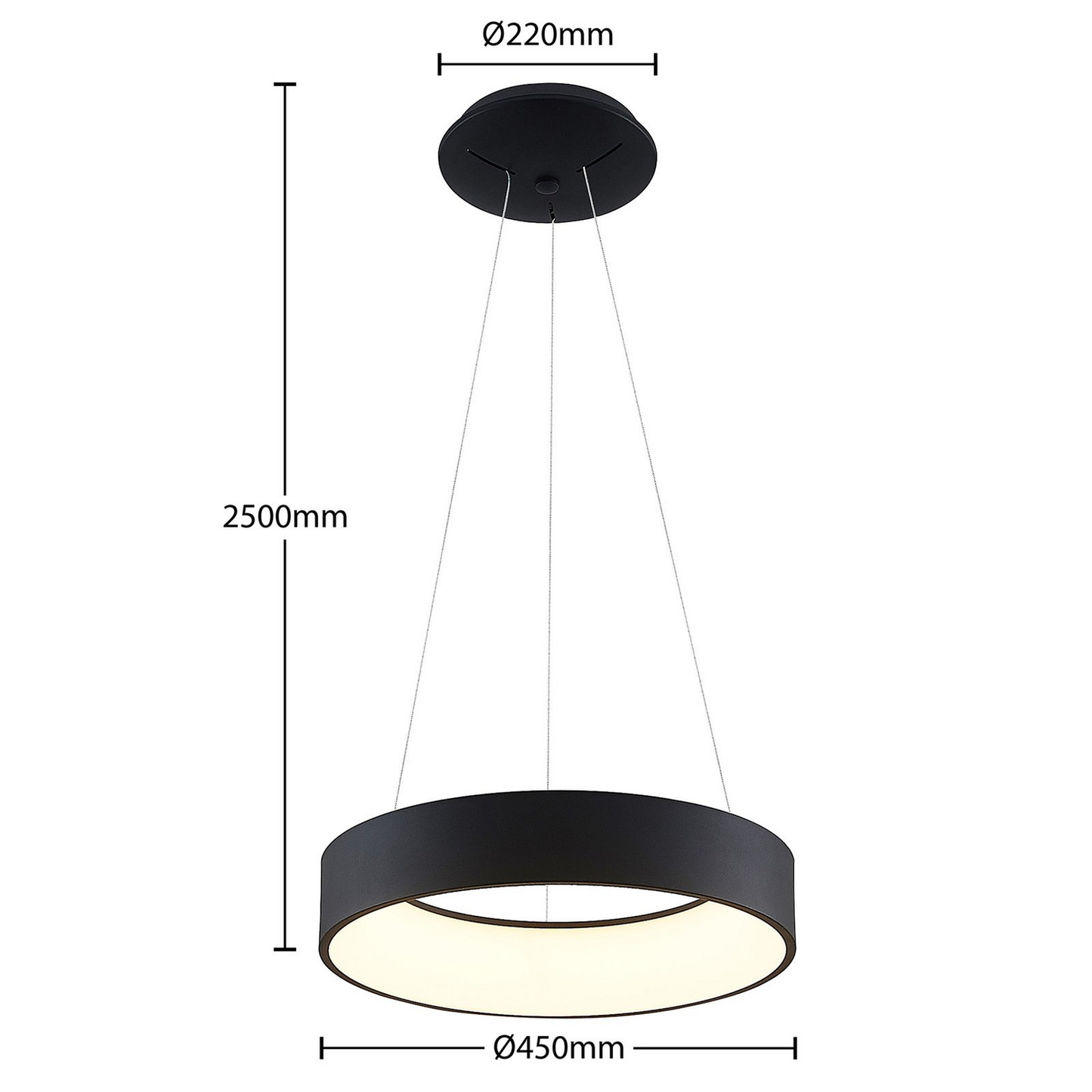 B-flokks Arcchio Aleksi LED hengiljós, loftlampi, ø45 cm kringlótt 