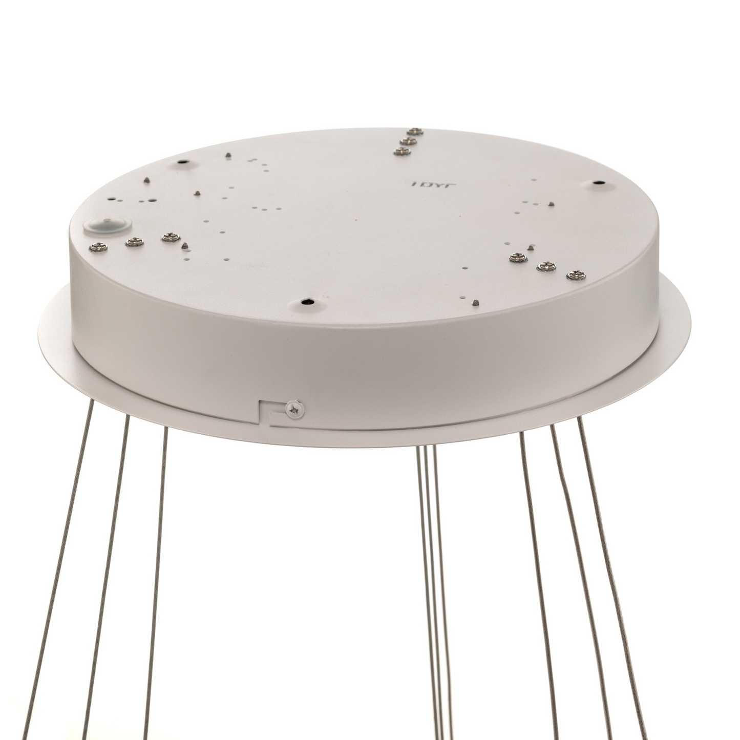 B-flokks Arcchio LED hengiljós Albiona hvítt 3 hringir ø 80 cm borðstofa