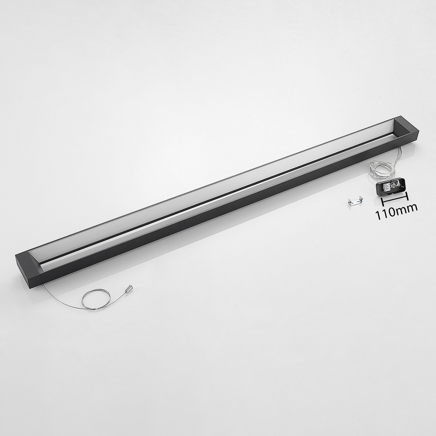 Arcchio Cuna LED hengiljós í B-flokki, loftljós, svart, ferkantað 