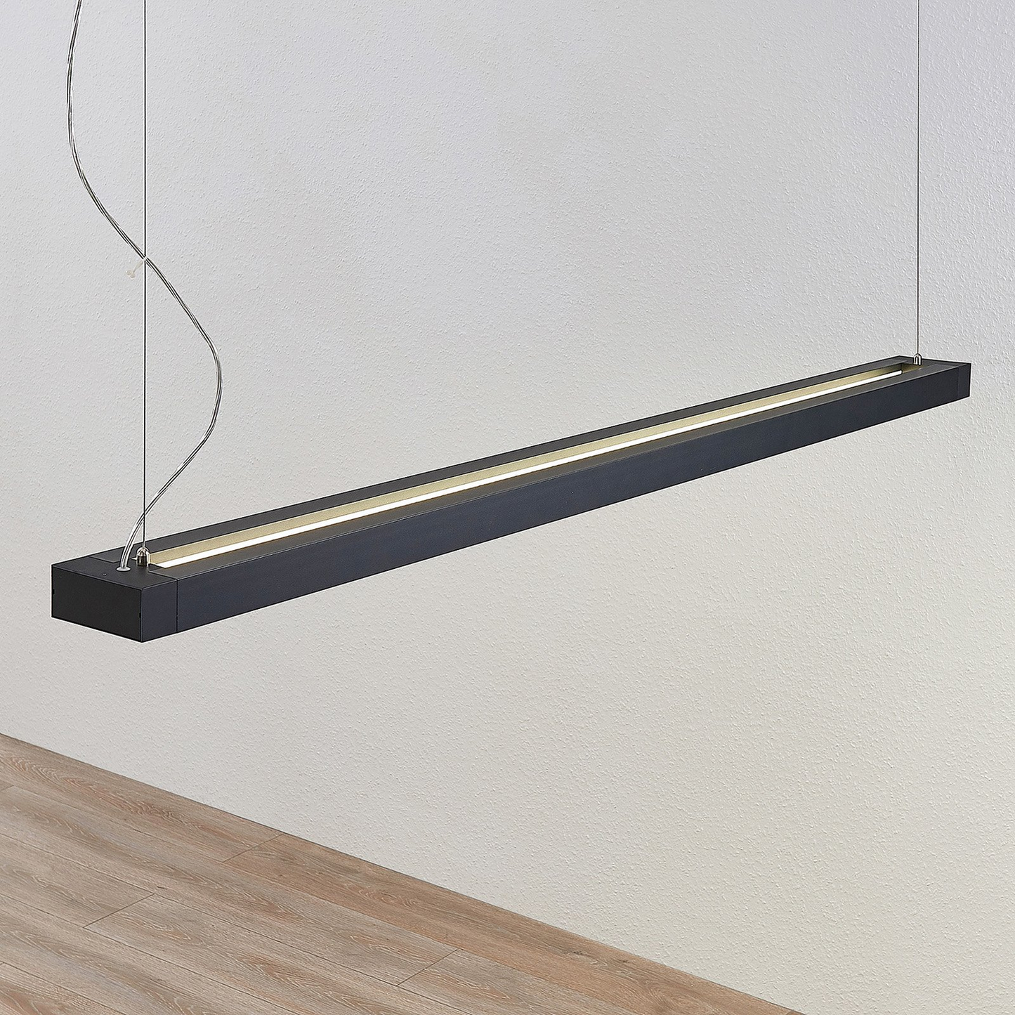 Arcchio Cuna LED hengiljós í B-flokki, loftljós, svart, ferkantað 