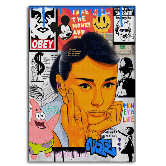 Audrey Hepburn - Leinwandbild Pop Art