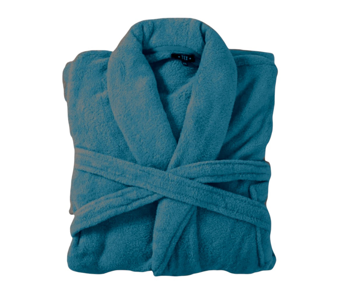 Bademantel flauschig » Saunamantel in Teddy-Plüsch Qualität » leichter/dünner Morgenmantel 100 cm lang » unisex