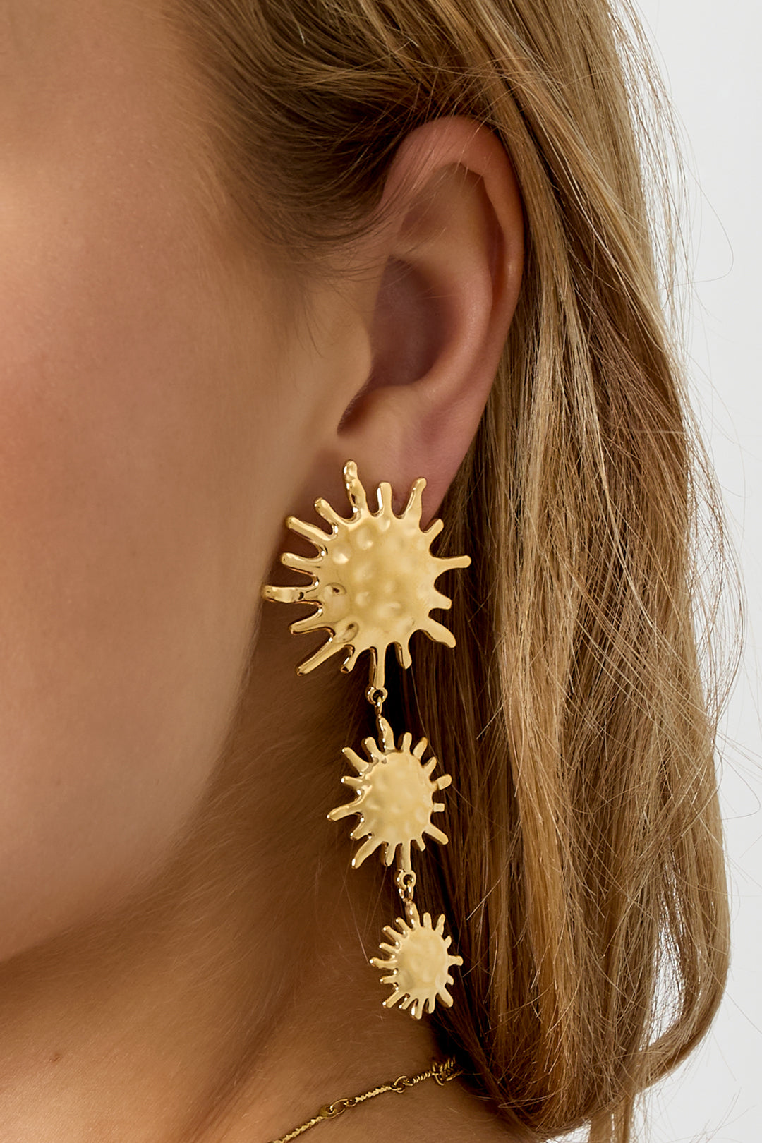 Edelstahl-Ohrhänger Sonne Casual Daily Simple Series Damenschmuck