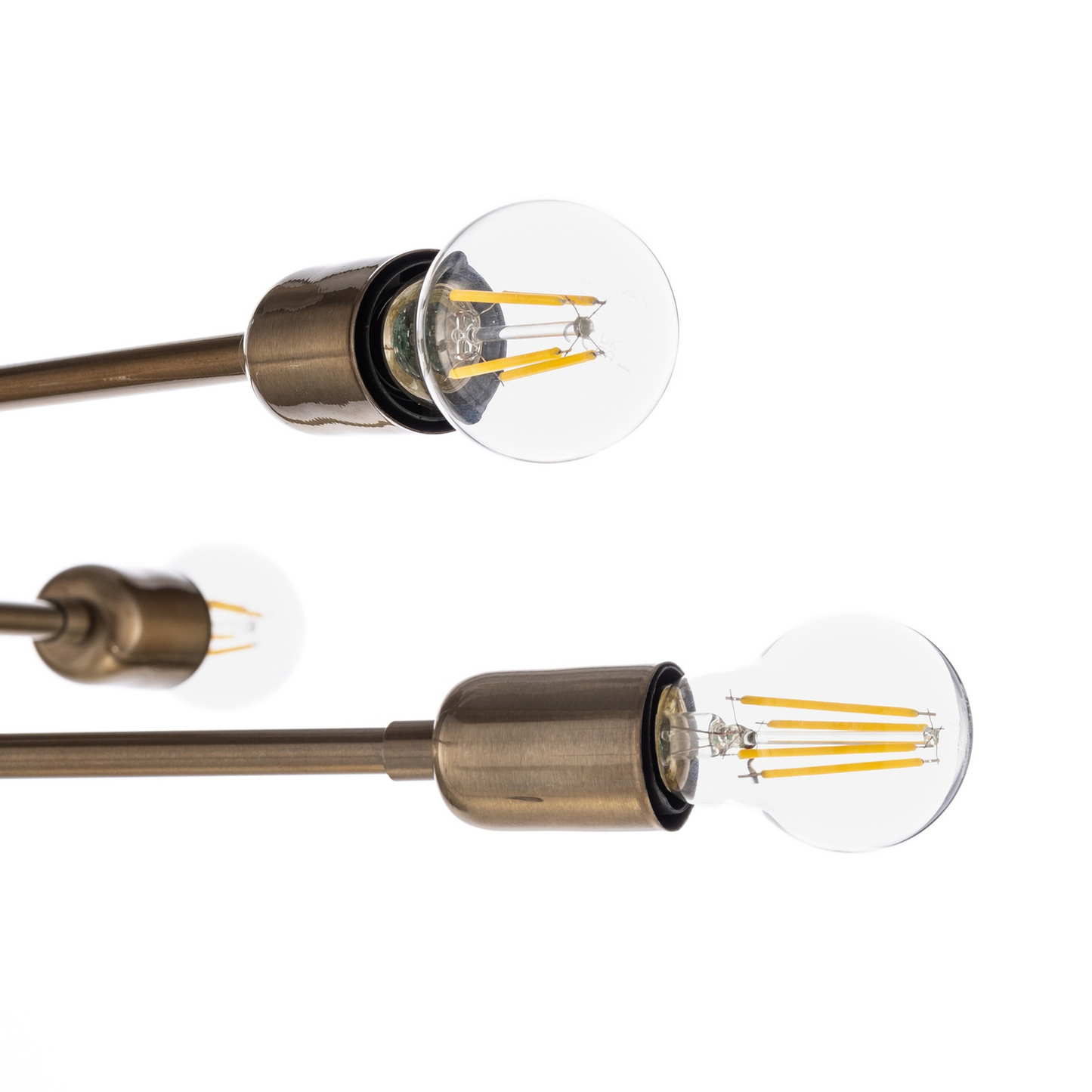 B-flokks loftljós Flower 176, 6 ljós, antik gull, loftlampi, ljós, kastljós