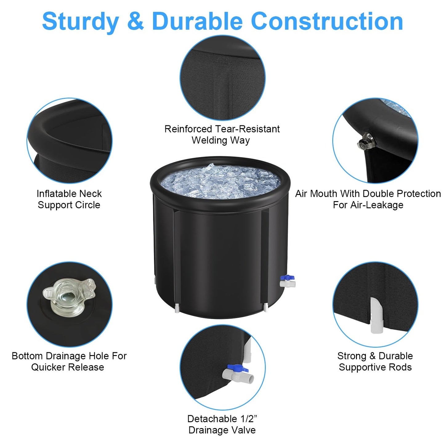 1Pc 97Gal Large Size Ice BathTub With Cover