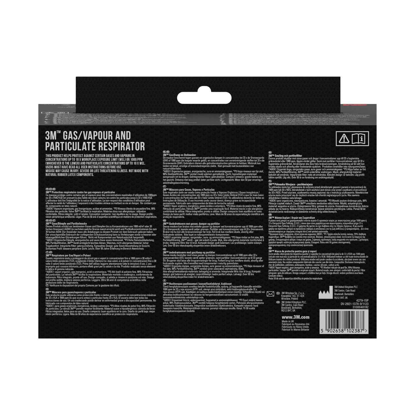 3M™ Atemschutzmaske mit integrierten Filtern