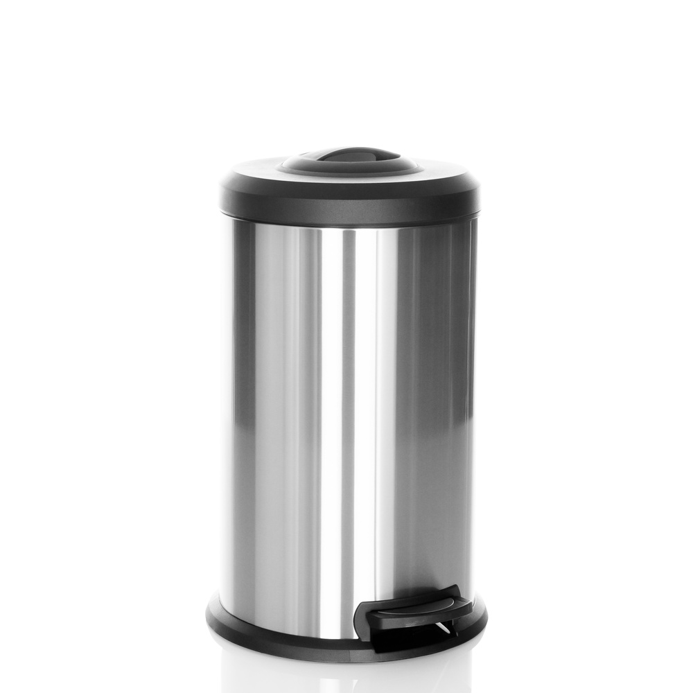 B-grade Hjh Office waste collector, trash can, 40 L, silver, steel
