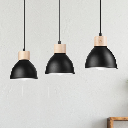 B-lager Envostar Tira hengiljós þriggja pera svart loftlampa loftljós lampi