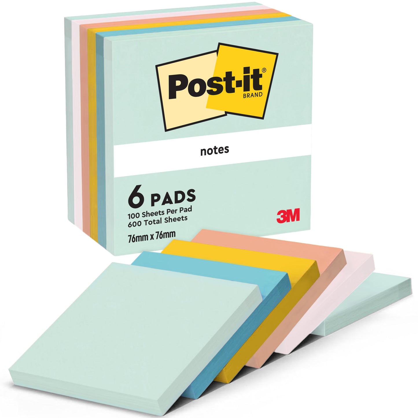 Post-it® Notes, 76 mm x 76 mm, 100 Blatt/Block, 100% PEFC