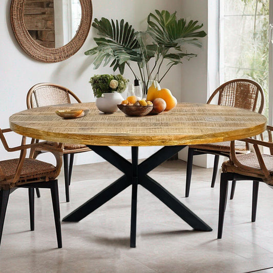 Dining table - oval 190x100cm - dining room table - Liverpool - solid mango wood