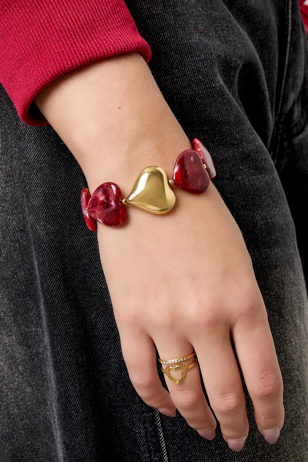 Acryl Perlen Armbänder Herz Retro Täglich Klassische Serie frauen schmuck