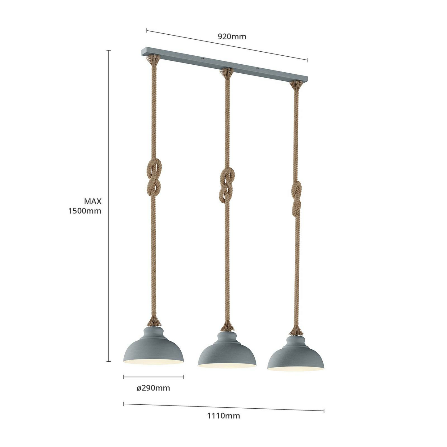 B-stock Lindby Chaby hanging light hanging lamp lamps lights 3 bulbs E 27 concrete G153 