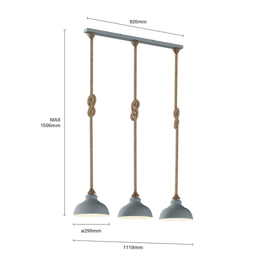 B-stock Lindby Chaby hanging light hanging lamp lamps lights 3 bulbs E 27 concrete G153 