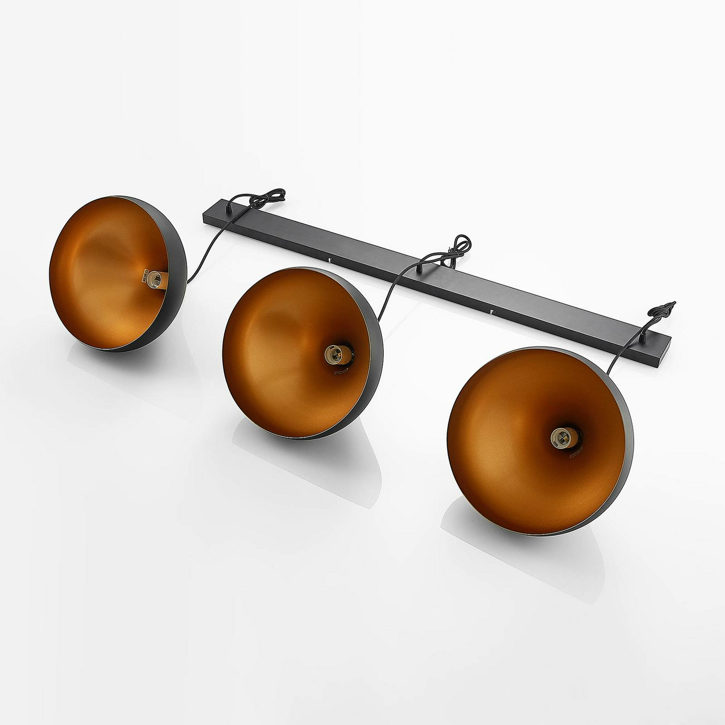 Lindby Elamira hengilampi í B-flokki, loftlampi, 3 perur, E27, svartur, G486 