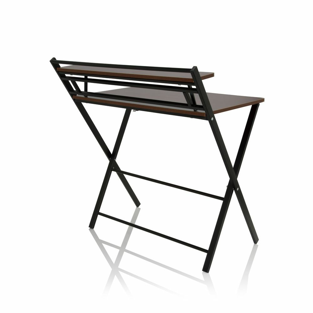 B-grade Hjh Office desk Easy Clap 92 x 84 walnut folding table work table