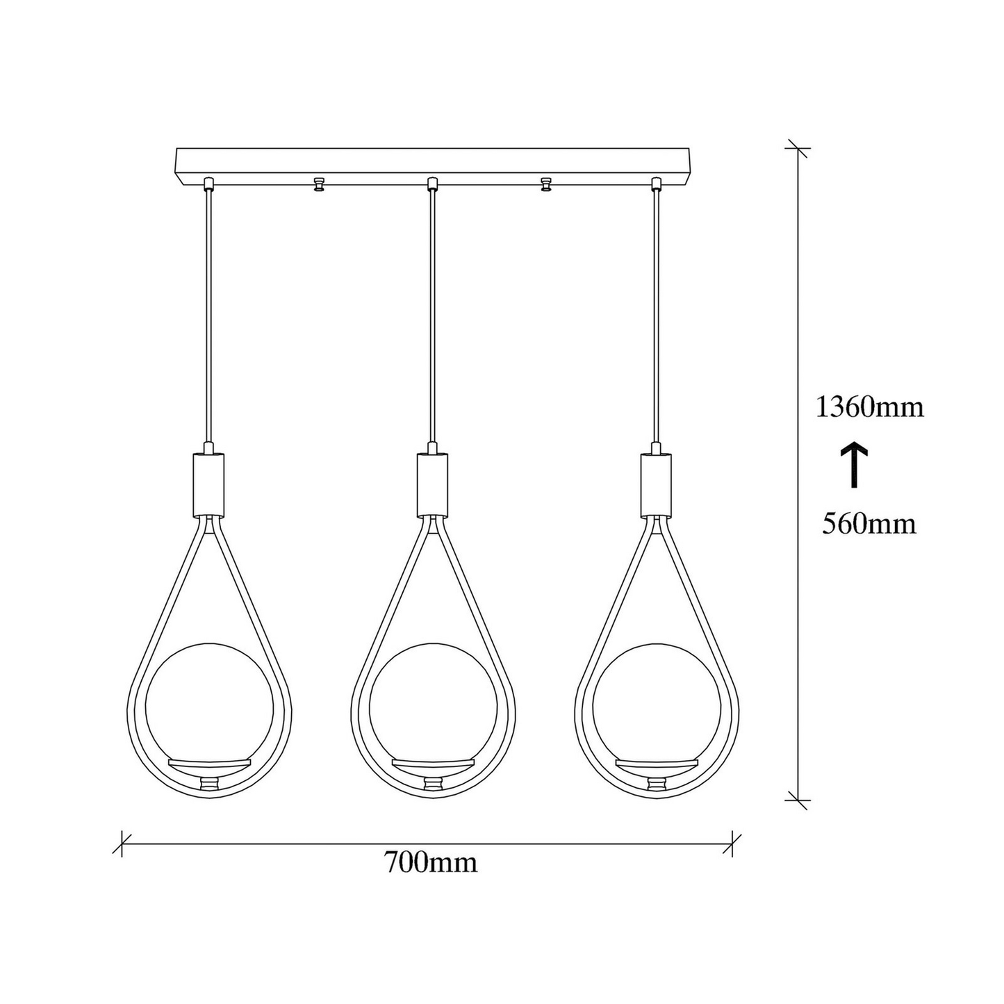 B-Ware Hängeleuchte Mudoni Mr 939 3 Flg. Linear Schwarz Opalglas Deckenlampe Lampe Spot