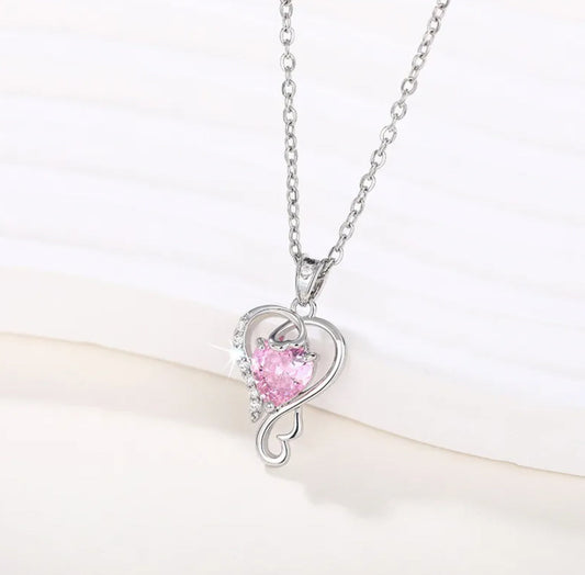 Kette mit Anhänger aus Edelstahl, Romantic Heart, 45cm