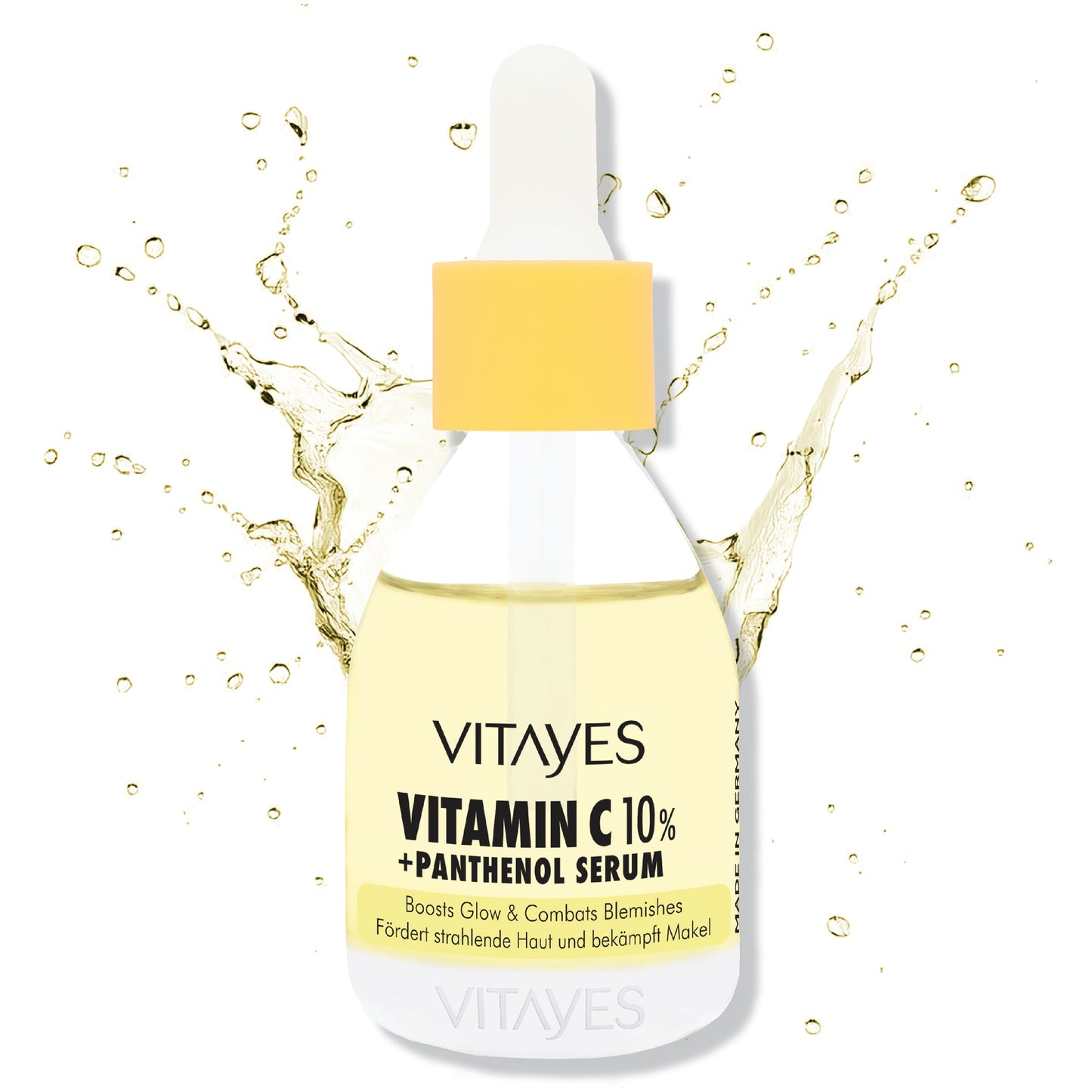 Vitamin C 10% + Panthenol Serum. Hautflecken-Reduktion & Sofortiger Glow 30 ml