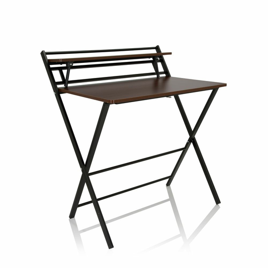 B-grade Hjh Office desk Easy Clap 92 x 84 walnut folding table work table