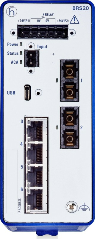 Hirschmann Brs20 4 Tx/2 Fx iðnaðar Ethernet rofi net SW8982686830701536 á lager
