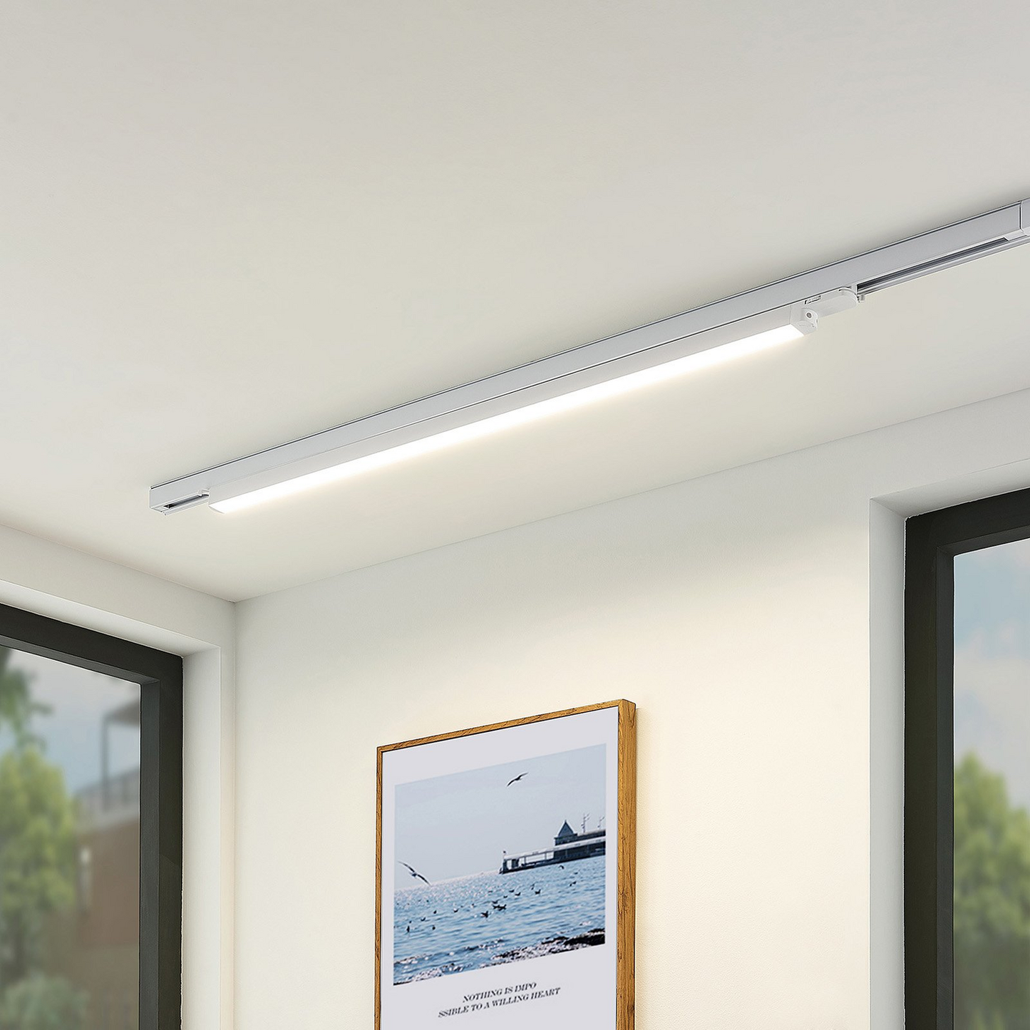 B-flokks Arcchio Harlow LED loftljós, skrautleg loftlampi, hvítur, 109 cm, 4000K LED 
