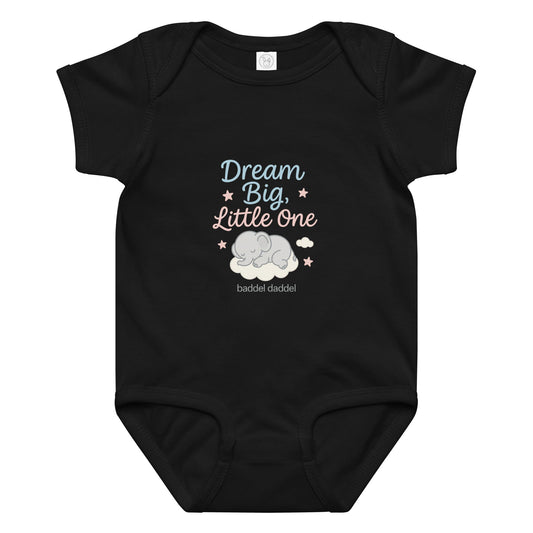 Baby-Body Dream Big Little One mit Elefant – Kuschelweich im Baddeldaddel Design!