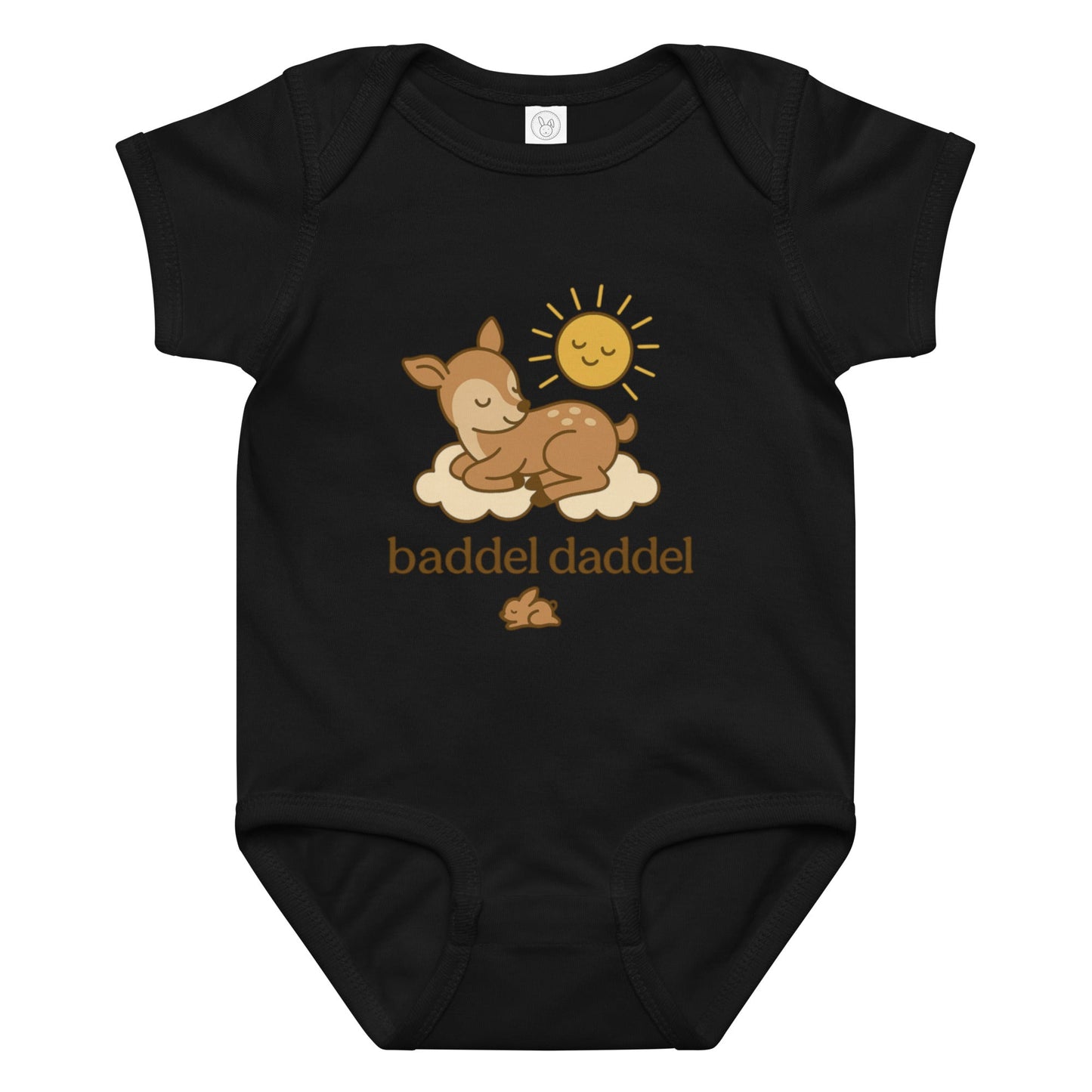 Baby-Body mit Reh-Design im Baddeldaddel Look – Natürlich süß, wunderbar weich!