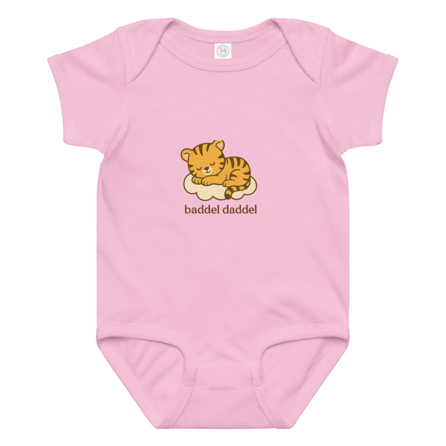 Baby-Body Schlafender Tiger – Sanft & verspielt im Baddeldaddel Design!