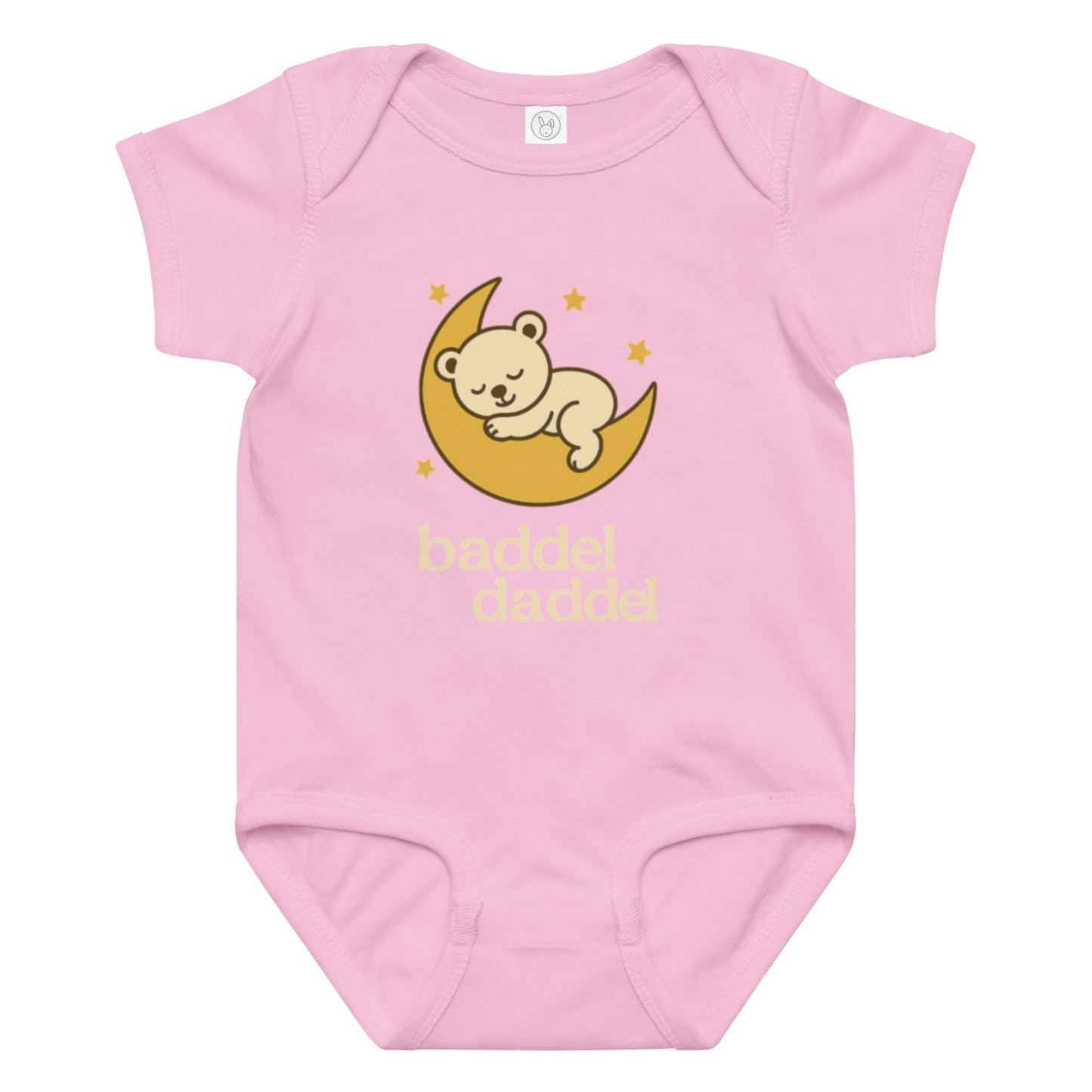 Baby-Body Schlafender Bär auf dem Mond – Kuschelweich im Baddeldaddel Design!