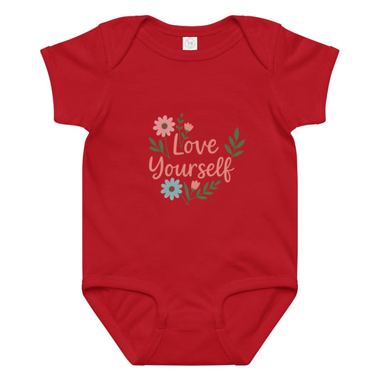 Baby-Body mit „Love Yourself“-Motiv – weich, liebevoll & bequem für jeden Tag!