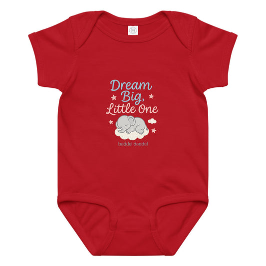 Baby-Body Dream Big Little One mit Elefant – Kuschelweich im Baddeldaddel Design!