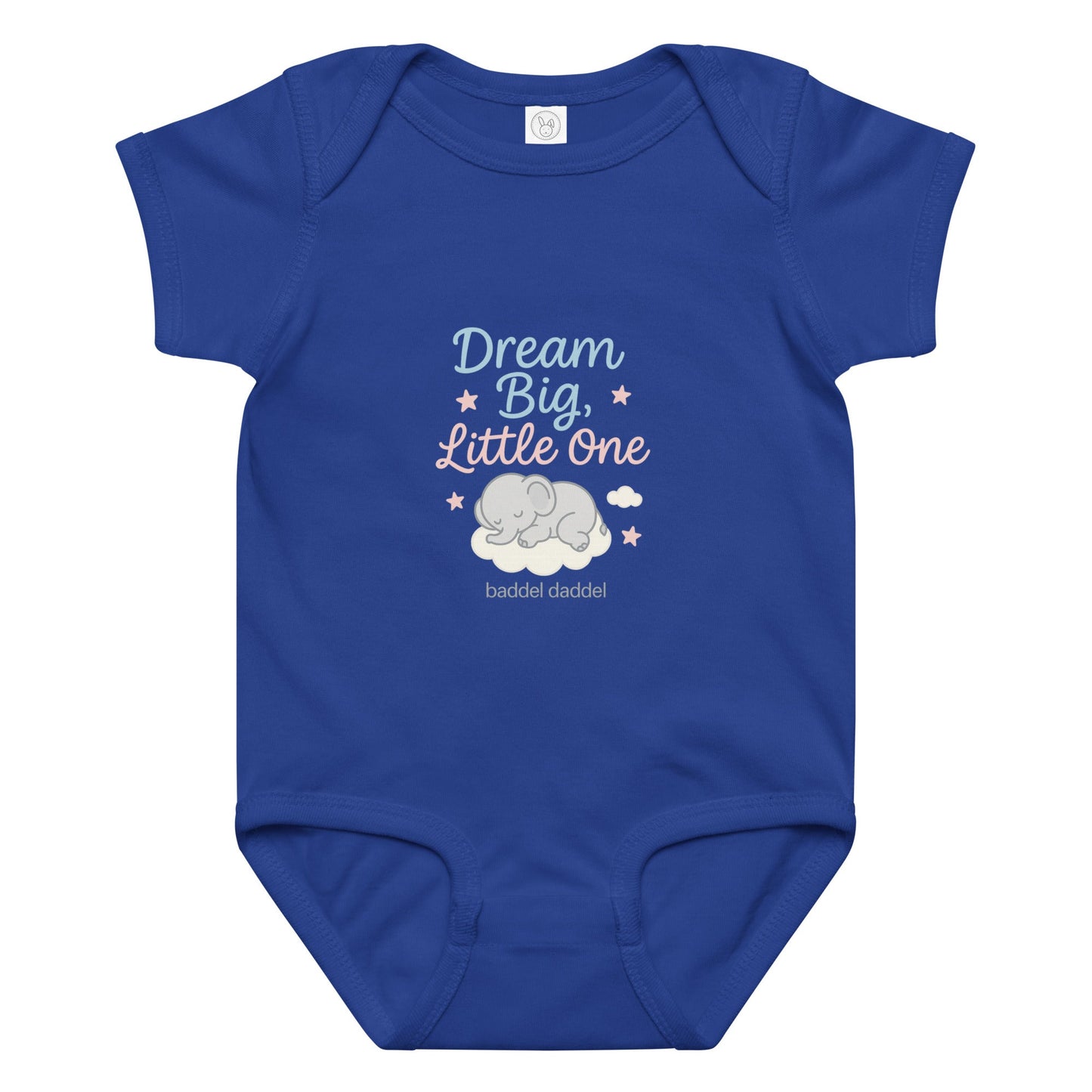 Baby-Body Dream Big Little One mit Elefant – Kuschelweich im Baddeldaddel Design!