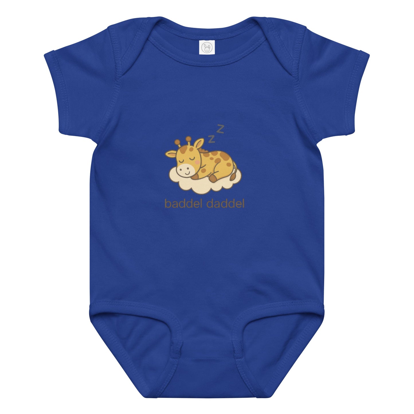 Baby-Body Schlafende Giraffe – süß träumen im Baddeldaddel Design!