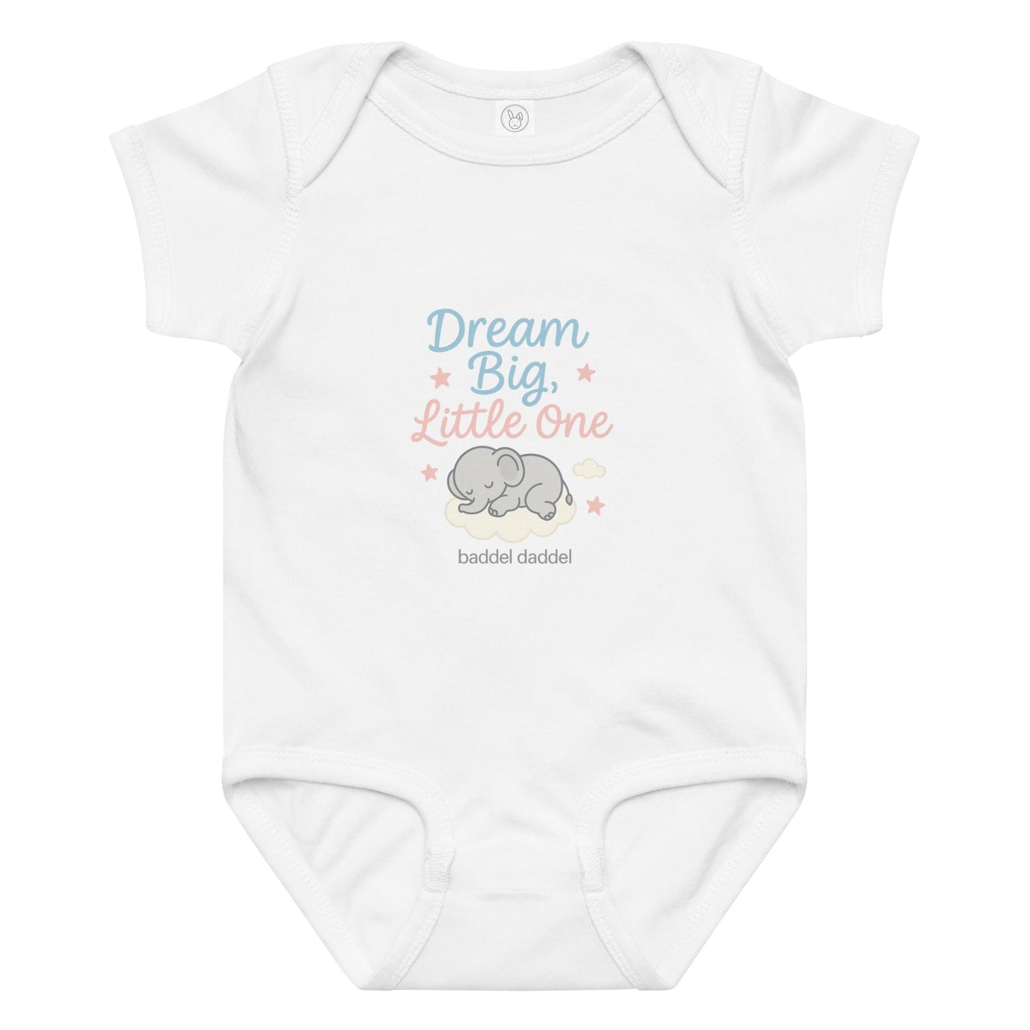 Baby-Body Dream Big Little One mit Elefant – Kuschelweich im Baddeldaddel Design!
