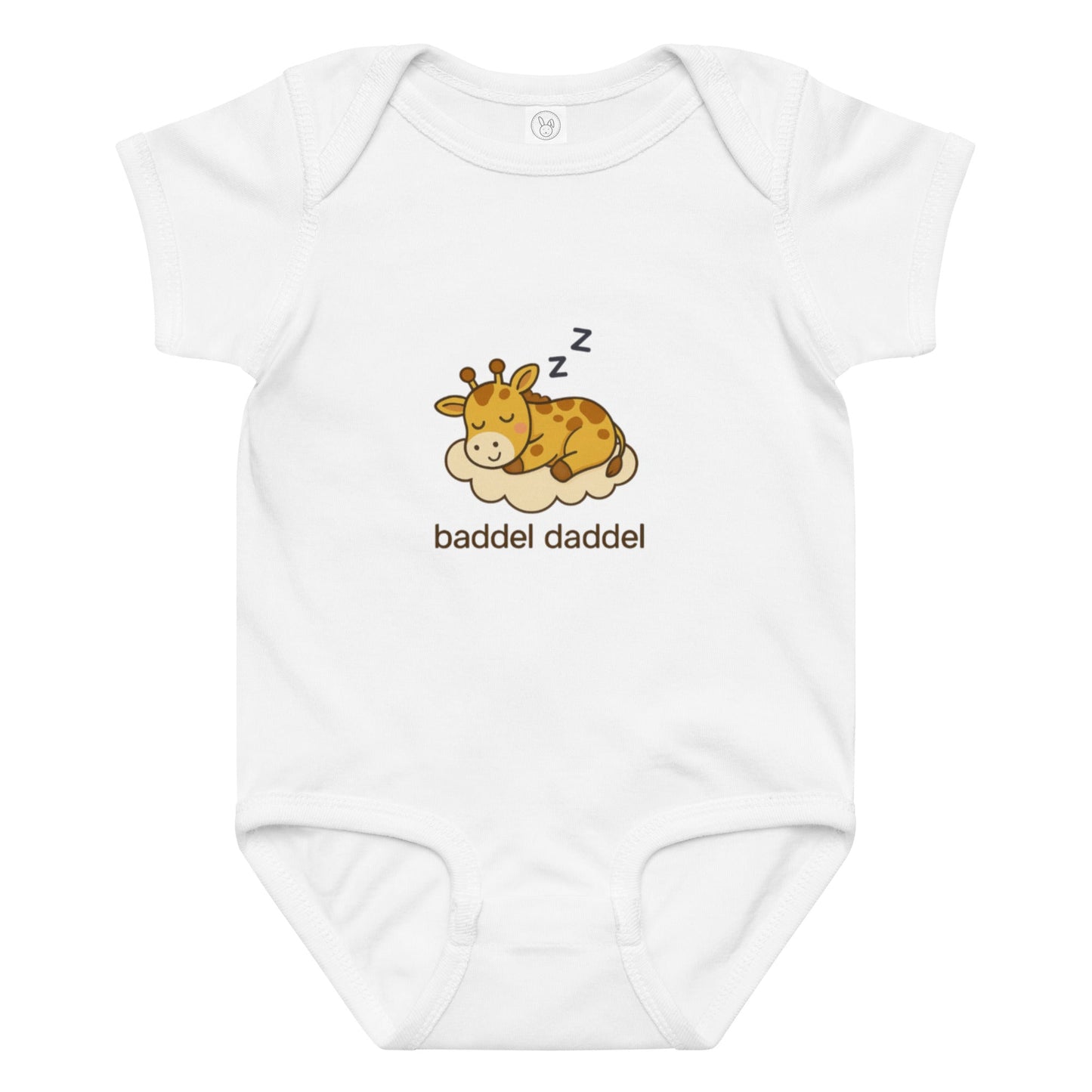 Baby-Body Schlafende Giraffe – süß träumen im Baddeldaddel Design!