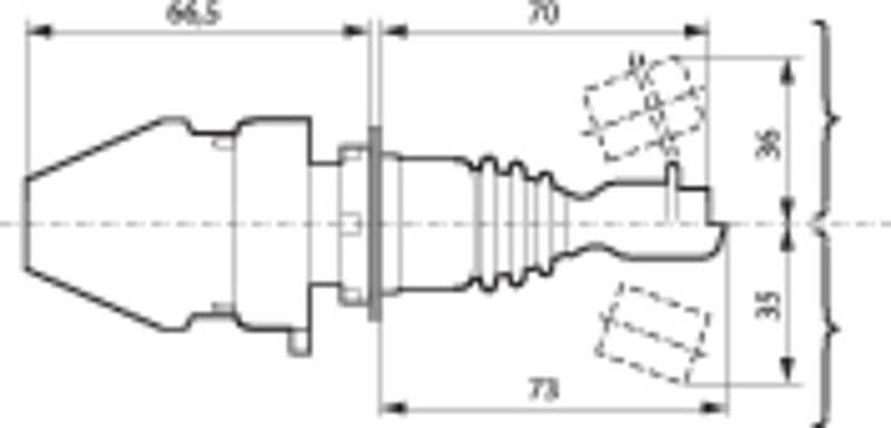 Baco stýripinnafestingarmillistykki, svart Lm2 F framhluti, IP65, læsing