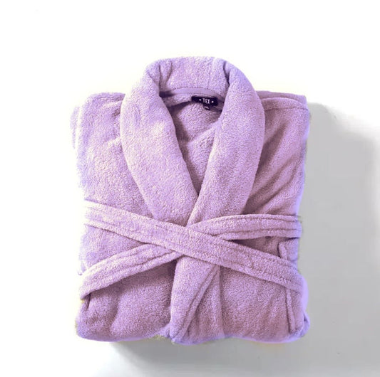 Bademantel flauschig » Saunamantel in Teddy-Plüsch Qualität » leichter/dünner Morgenmantel 100 cm lang » unisex