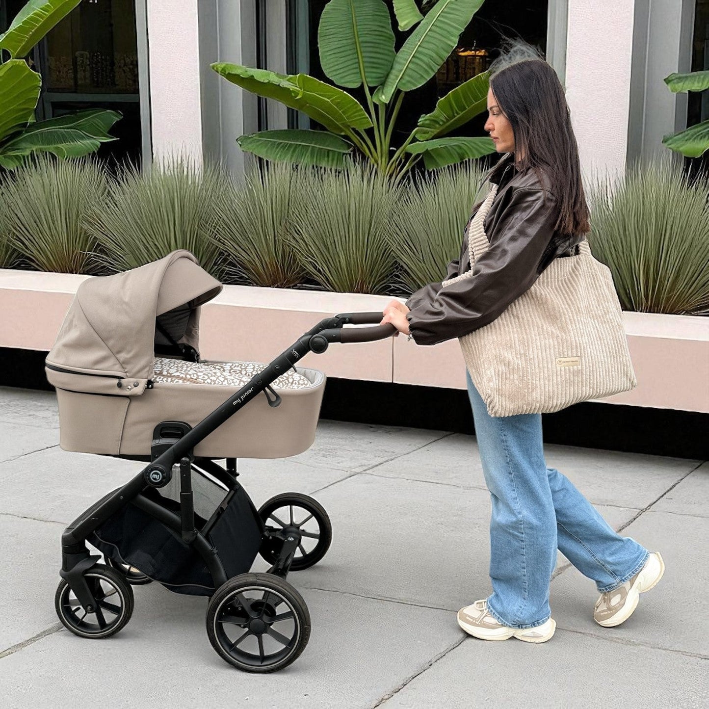 Wickeltasche Cord für den Kinderwagen - Mom bag