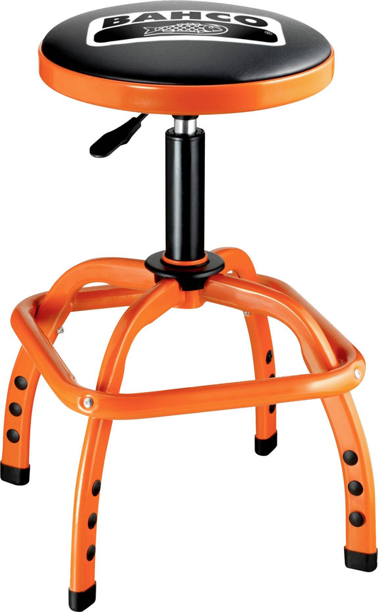 B-flokks Bahco verkstæðisstóll, snúningsstóll, hæðarstillanlegur stóll, Ble305, fótskemill