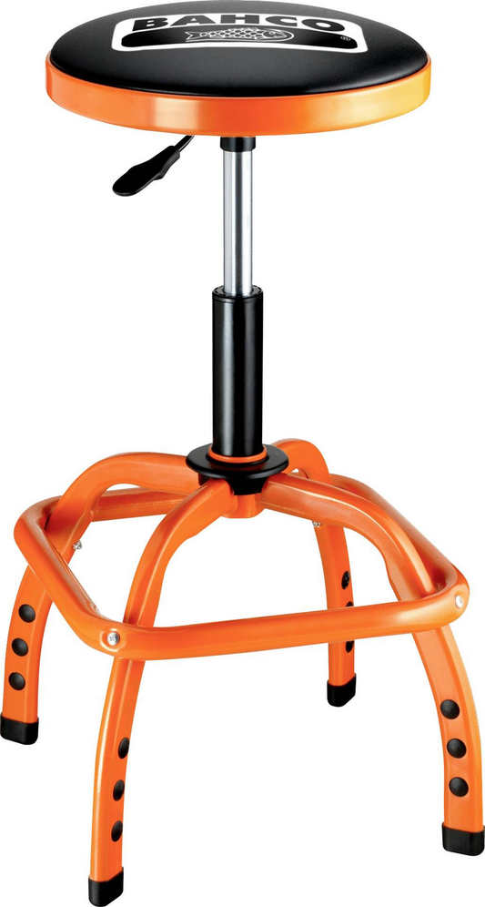 B-flokks Bahco verkstæðisstóll, snúningsstóll, hæðarstillanlegur stóll, Ble305, fótskemill
