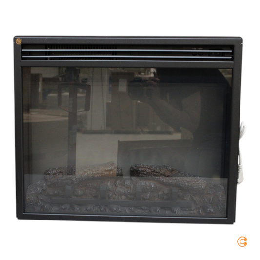 Rafmagnskaminn frá Balderia, B-flokks, frístandandi, Finn hitari, 2000 W, 3D logaáhrif. Sjá texta.