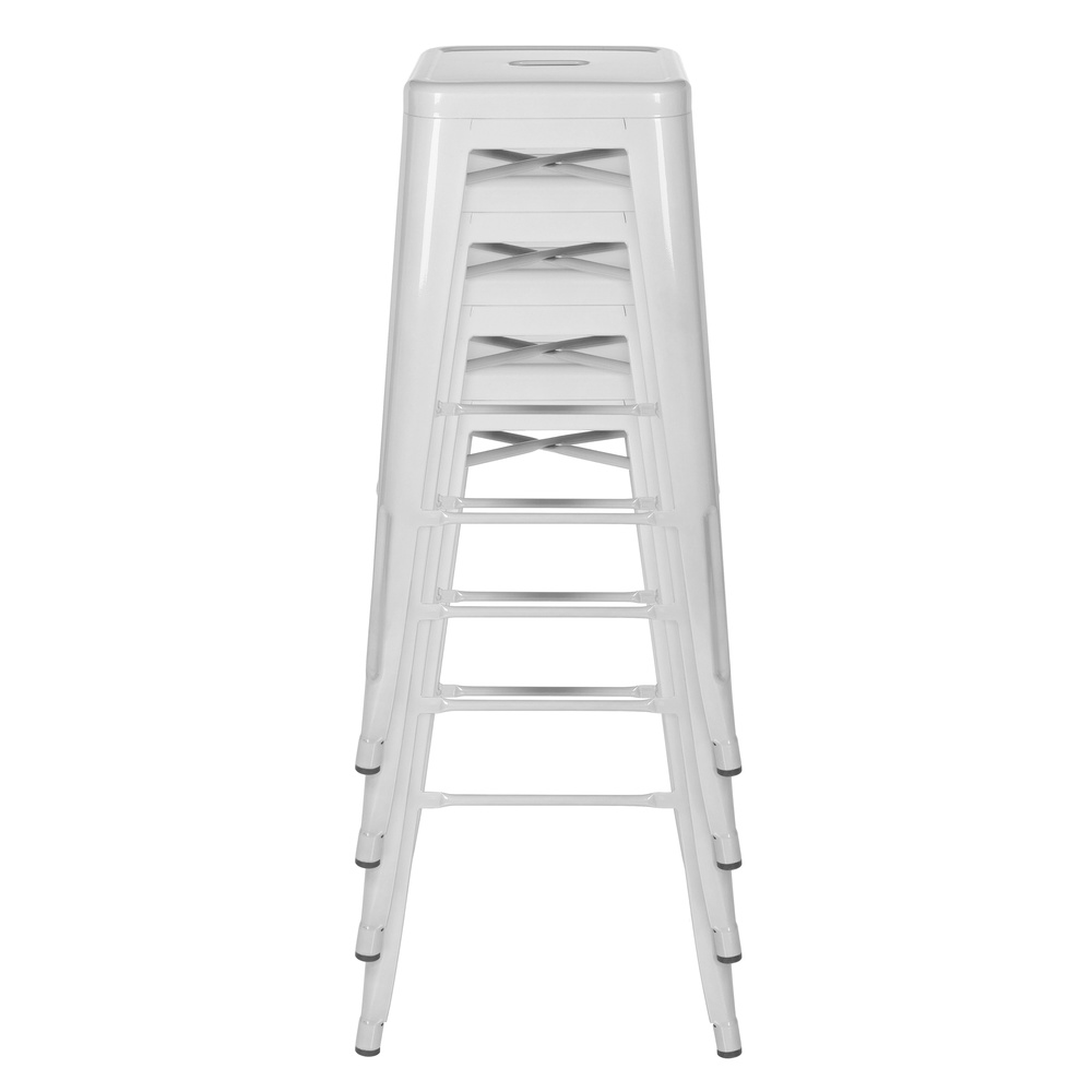 B-Ware Hjh Office Barhocker Vantaggio High Metallic Weiss Hocker Sitzmöbel Möbel Sitz