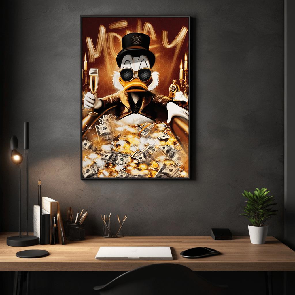 Bathing Dagobert - Leinwandbild Pop Art / Motivation