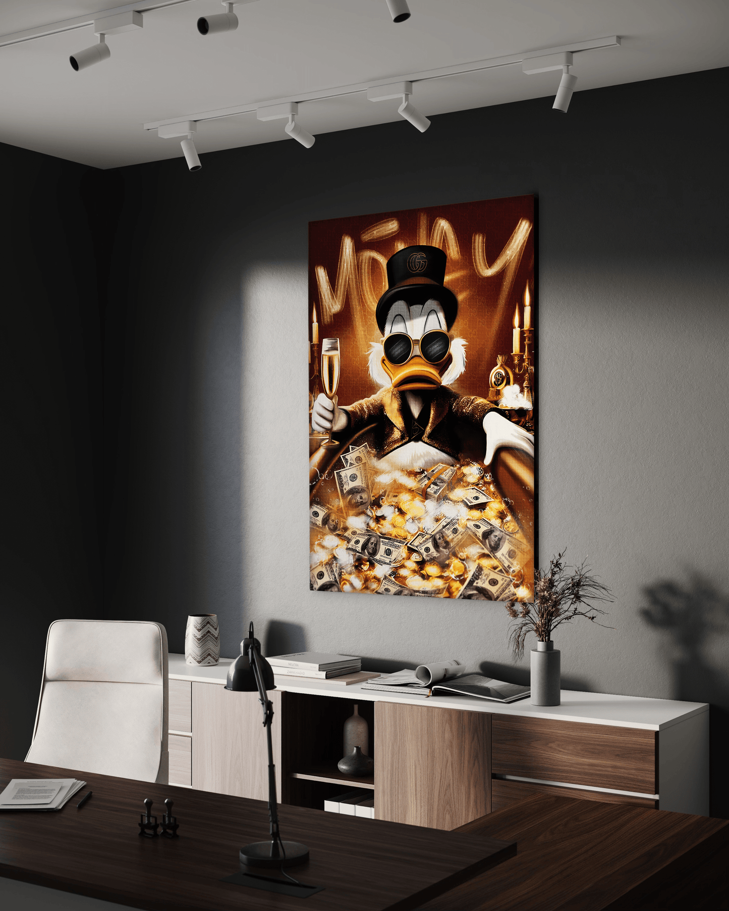 Bathing Dagobert - Leinwandbild Pop Art / Motivation