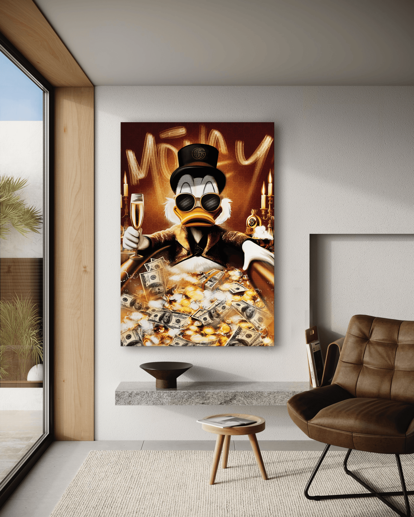 Bathing Dagobert - Leinwandbild Pop Art / Motivation