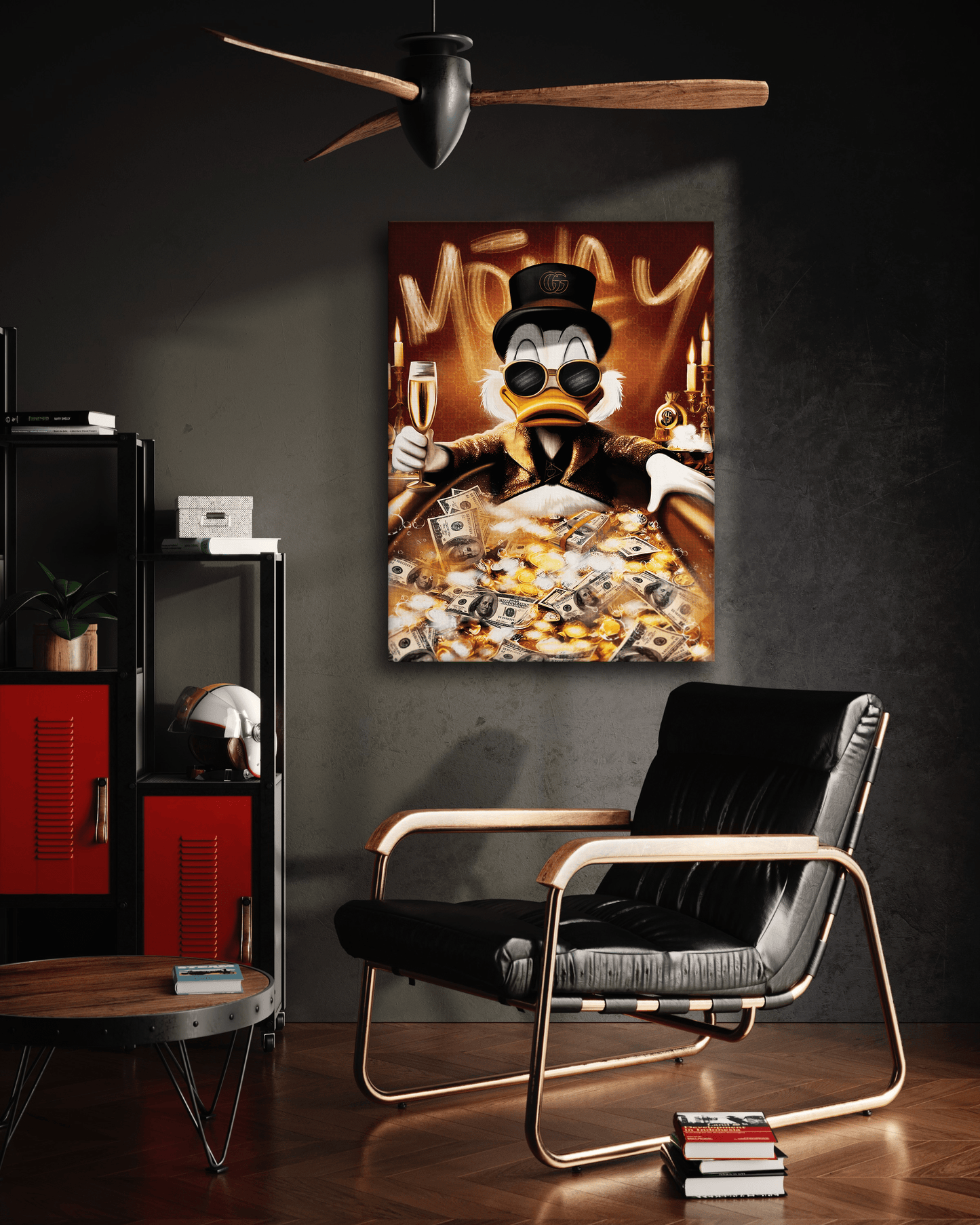 Bathing Dagobert - Leinwandbild Pop Art / Motivation